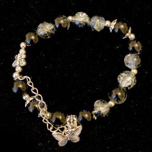 Black & silver butterfly bracelet #gothic #fairycore
18cm/7.09in